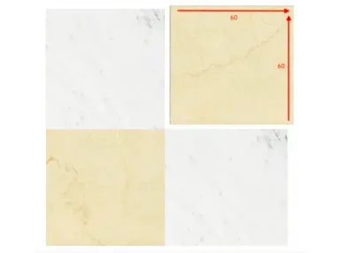 Majestic Bianco Barga Crema Rezzato 60x60- płytka gresowa szachownica