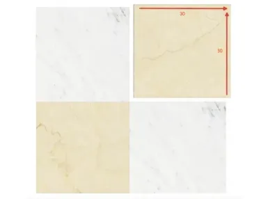 Majestic Bianco Barga Crema Rezzato 30x30- płytka gresowa szachownica
