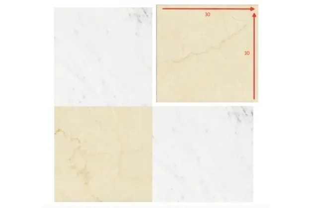 Majestic Bianco Barga Crema Rezzato 30x30- płytka gresowa szachownica