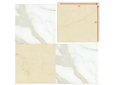 Majestic Oro Versilia Crema Rezzato 30x30- płytka gresowa szachownica