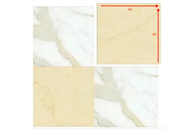 Majestic Oro Versilia Crema Rezzato 60x60- płytka gresowa szachownica