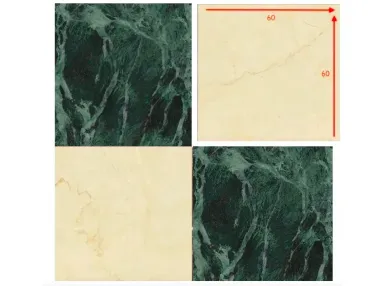 Majestic Verde Alpi Crema Rezzato 60x60 - płytka gresowa szachownica
