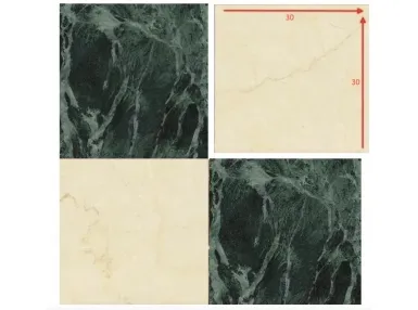 Majestic Verde Alpi Crema Rezzato 30x30 - płytka gresowa szachownica