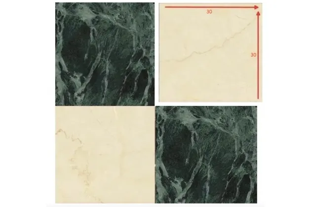 Majestic Verde Alpi Crema Rezzato 30x30 - płytka gresowa szachownica