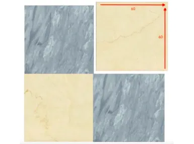 Majestic Blu Montalto Crema Rezzato 60x60 - płytka gresowa szachownica