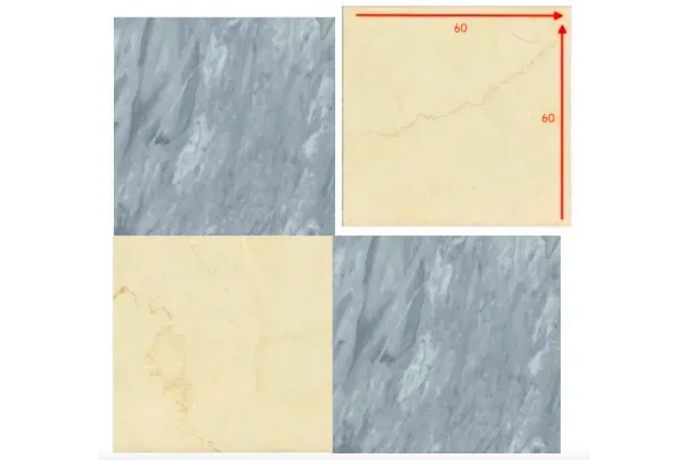 Majestic Blu Montalto Crema Rezzato 60x60 - płytka gresowa szachownica
