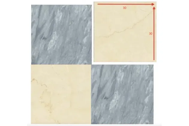 Majestic Blu Montalto Crema Rezzato 30x30 - płytka gresowa szachownica