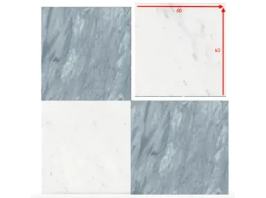 Majestic Blu Montalto Bianco Barga 60x60 - płytka gresowa szachownica