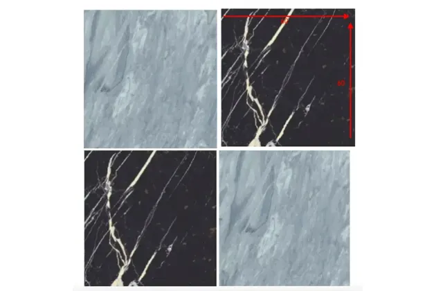 Majestic Blu Montalto Nero Bilbao 60x60 - płytka gresowa szachownica