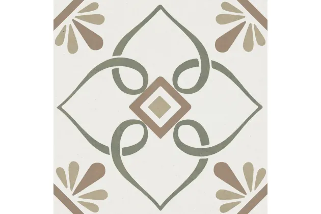 Duomo Artella Green Petals 22,3x22,3 - wzorzysta płytka gresowa
