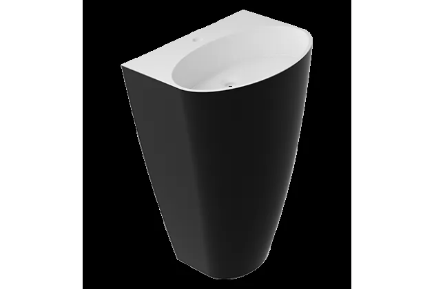 SIENA M+ umywalka wolnostojąca 55x43 cm biały / czarny połysk