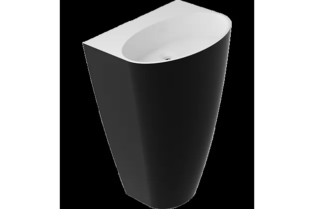 SIENA M+ umywalka wolnostojąca 55x43 cm z otworem biały / czarny połysk