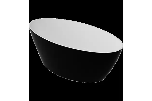 Wanna wolnostojąca Siena WWBCP 80.5x160.5x60 cm. Biało-czarna wanna z kompozytu mineralnego.