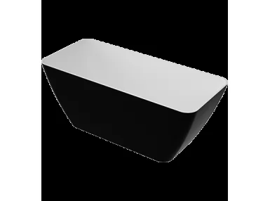 Wanna wolnostojąca Parma WWBCP 70.5x159x62 cm. Biało-czarna wanna z kompozytu mineralnego.