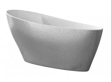 Wanna wolnostojąca Keya Glam Silver 165x70 -srebrna wanna z konglomeratu mineralnego