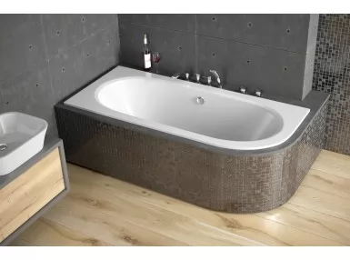 Wanna Asymetryczna pod zabudowe Avita Slim lewa 150 x 75 + nogi