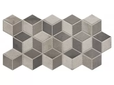 Rhombus Grey 26.5x51. Szara płytka gresowa w romby.
