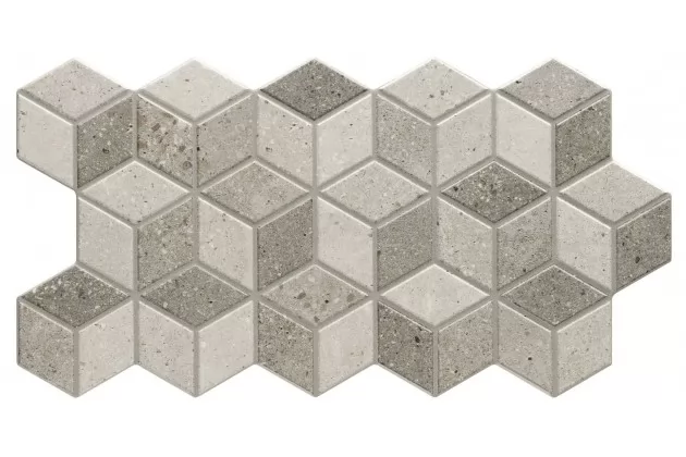 Rhombus Stone Grey 26.5x51. Płytka gresowa imitacja szary kamień, romby.