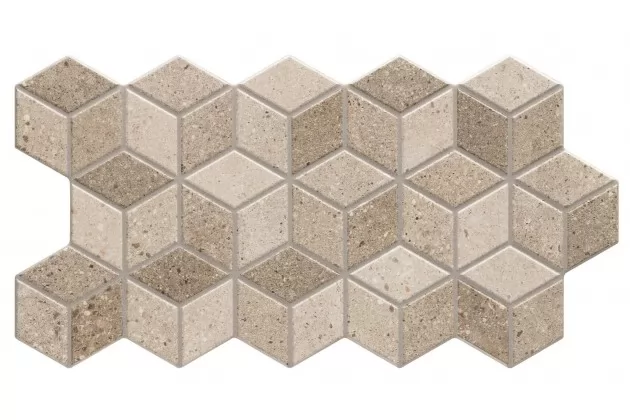 Rhombus Stone Taupe 26.5x51. Płytka gresowa imitacja brązowy kamień, romby.