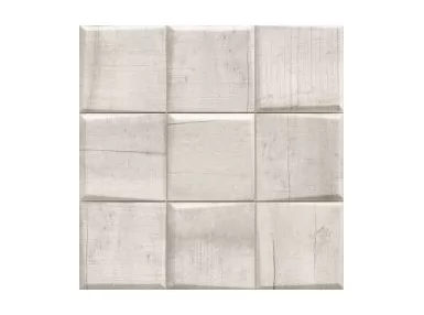 Pattern Wood White 33x33. Biała płytka ścienna 3 D.
