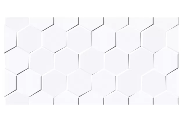 Virgin White Hexagon 30x60 - biała płytka ścienna 3D